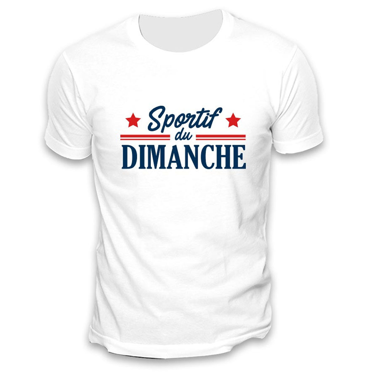 T-shirt coton \'Sportif du Dimanche\' blanc - taille M - [A3806]