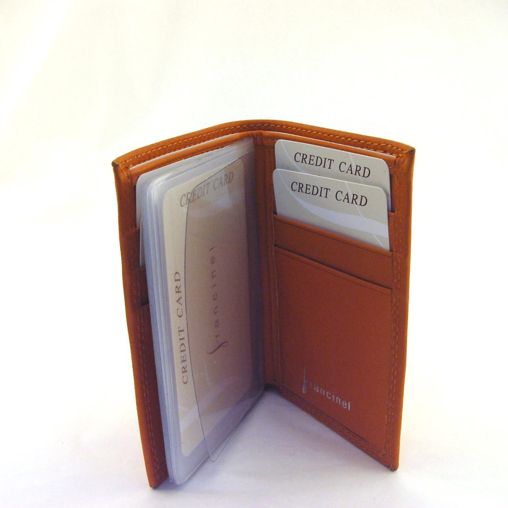 Porte-cartes cuir \'Del Arte\' Orange - 105x75 cm - [E8045]