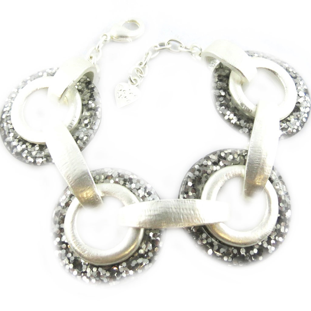 Bracelet Créateur \'Nora\' gris argenté  - [F9549]