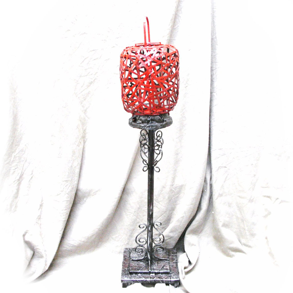 Photophore \'Miss Butterfly\' noir rouge - 65x15x15 - [G0868]