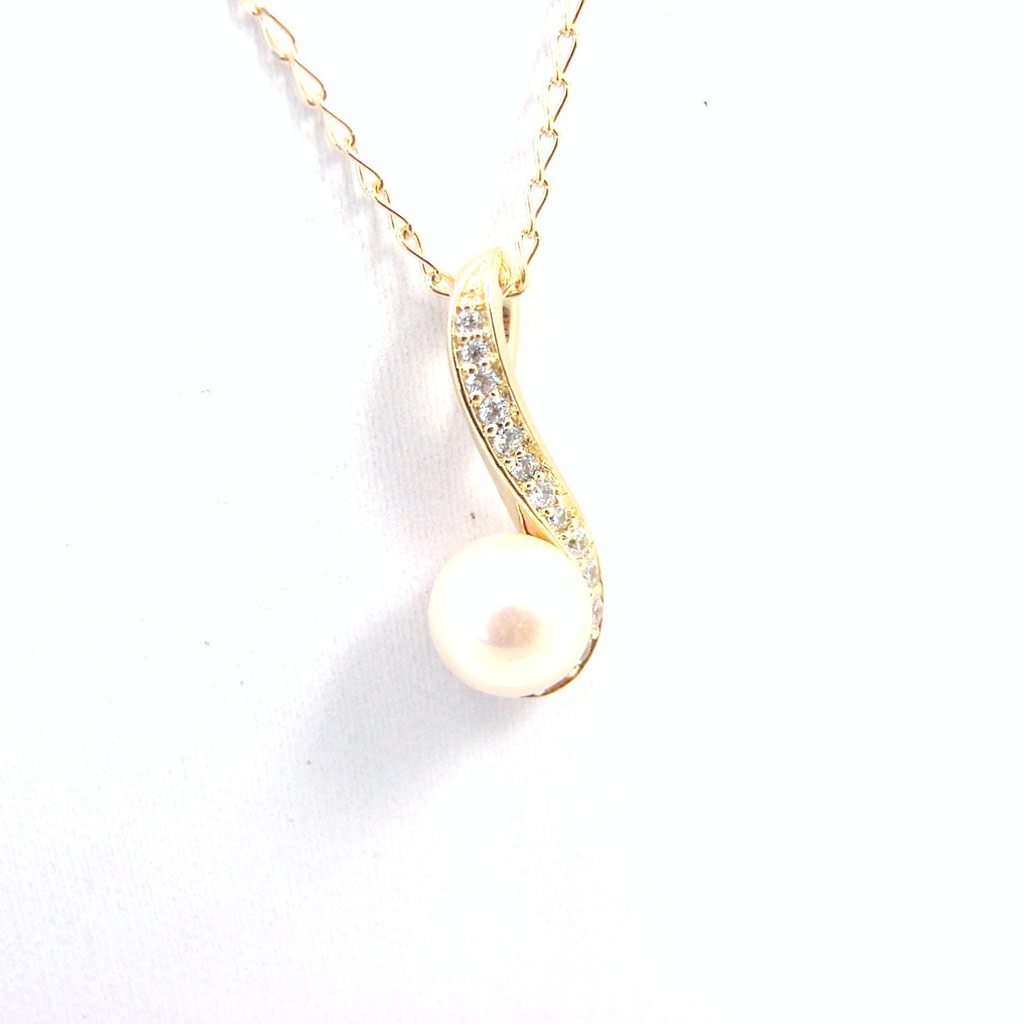 Collier Plaqué Or \'Pearl Beauty\' blanc  - [G2249]