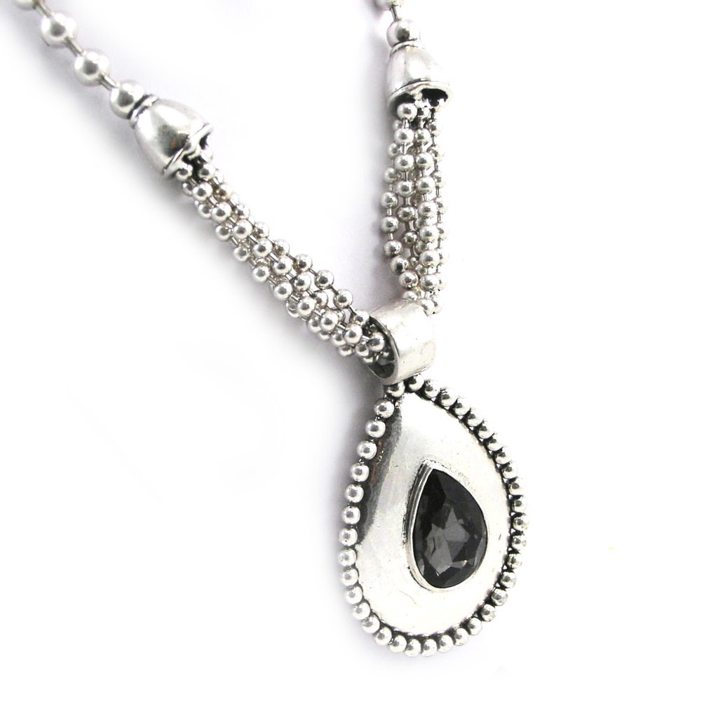 Collier Créateur \'Kilimanjaro\' gris argenté - [G5203]