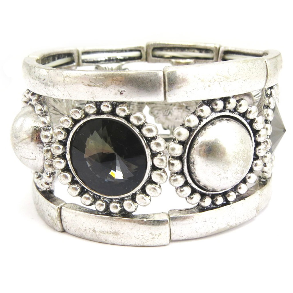 Bracelet Créateur \'Kilimanjaro\' gris argenté - [G5212]