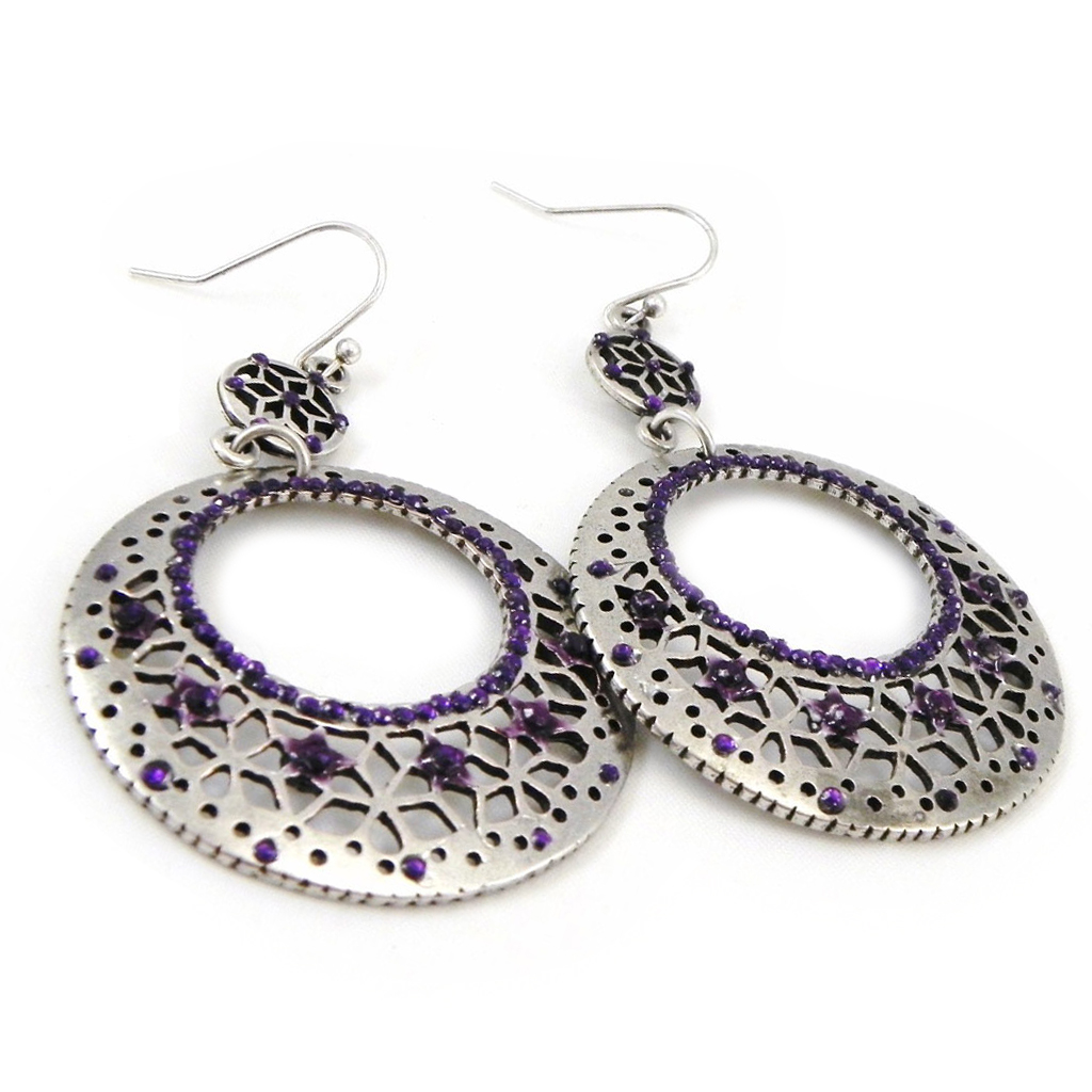 Boucles Créateur \'Judith\' violet  - [G5293]