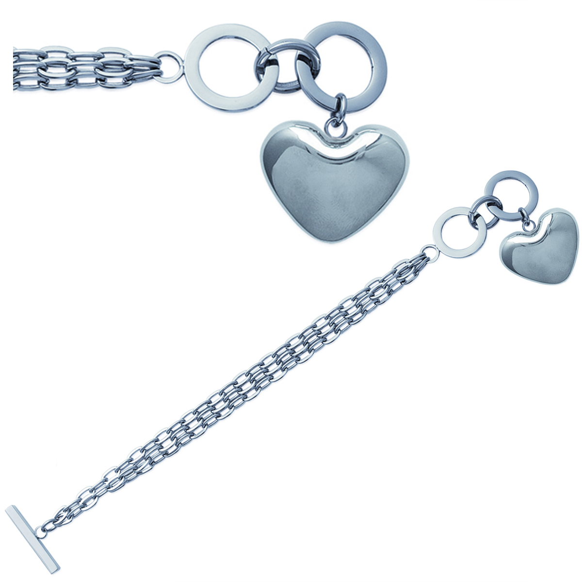 Bracelet Acier \'Love\' Argenté - [G6452]