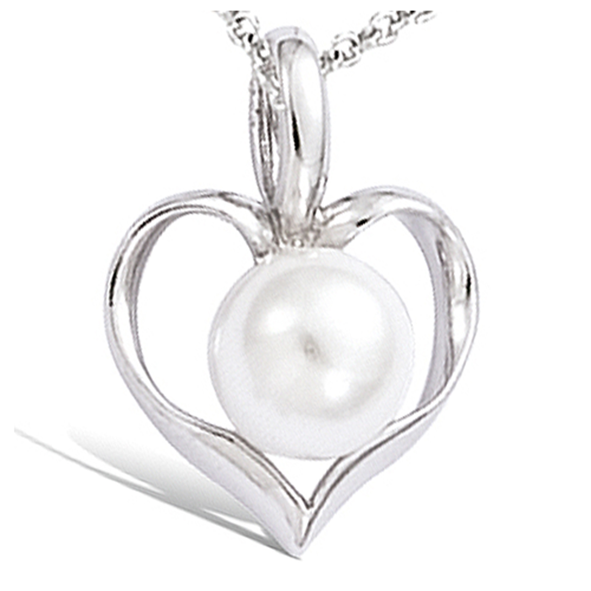 Pendentif Argent \'Pearl Beauty\' blanc argenté (rhodié) - 13x15 mm - [G8846]