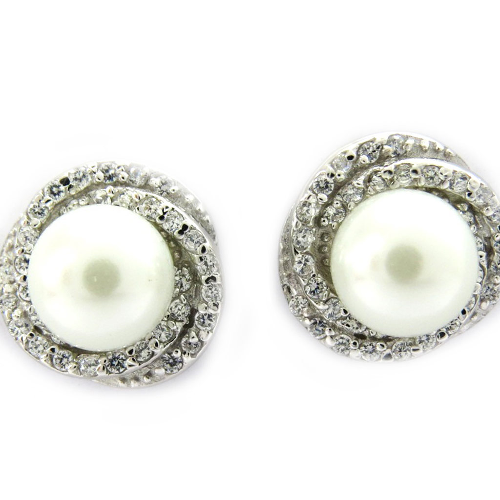 Boucles Argent \'Beauty Pearl\' blanc - [G9032]