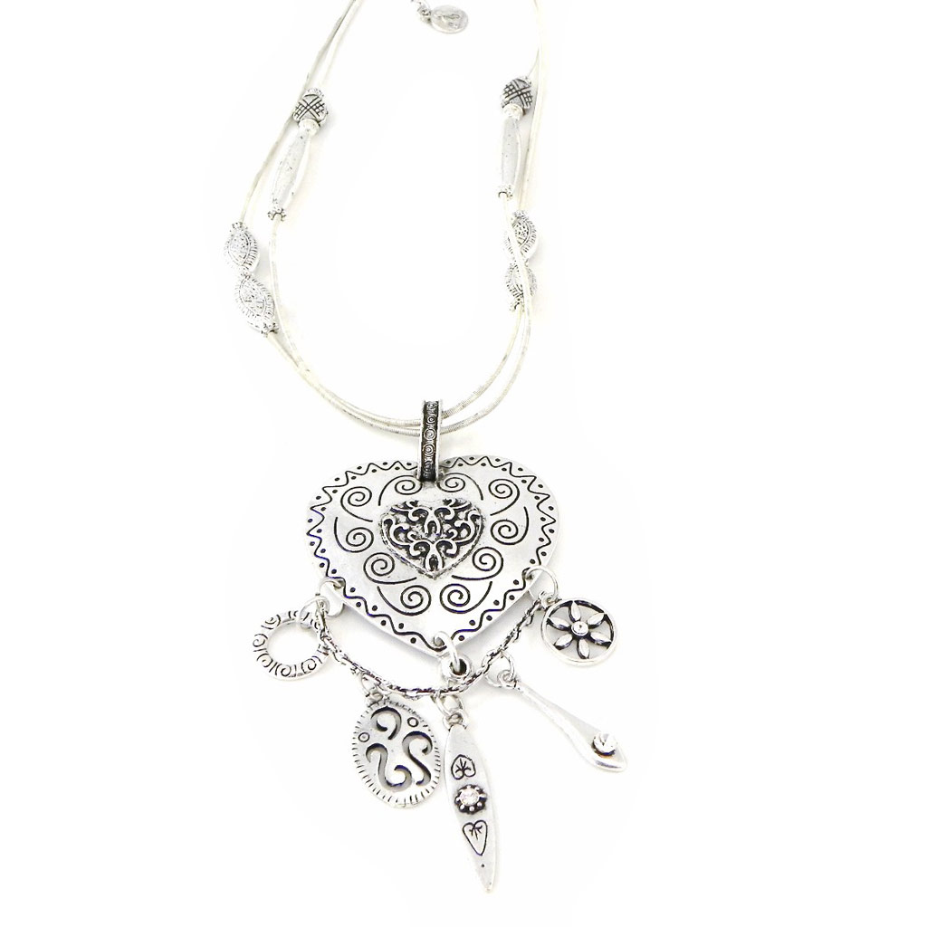 Collier Créateur \'Kilimanjaro\' argenté - [H0562]
