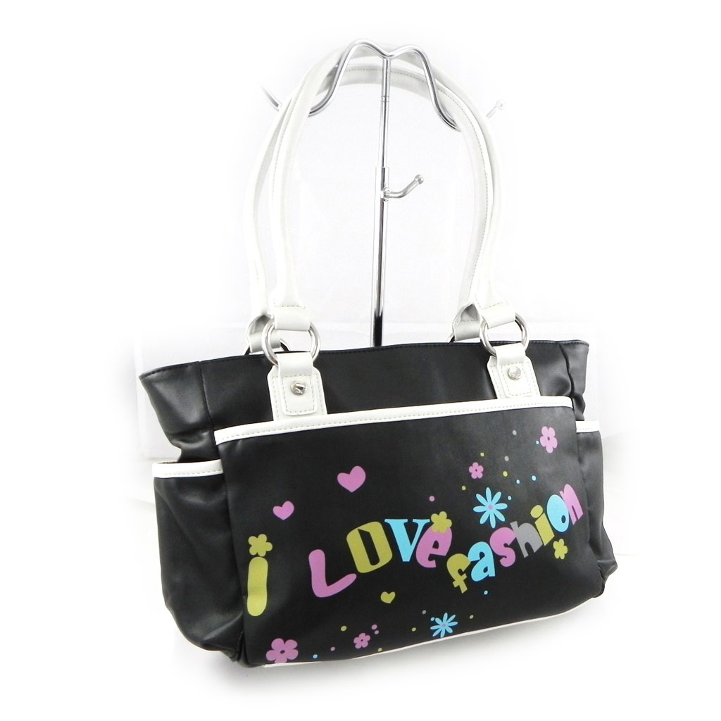 Sac \'Love Fashion\' noir multicolore - [H1754]