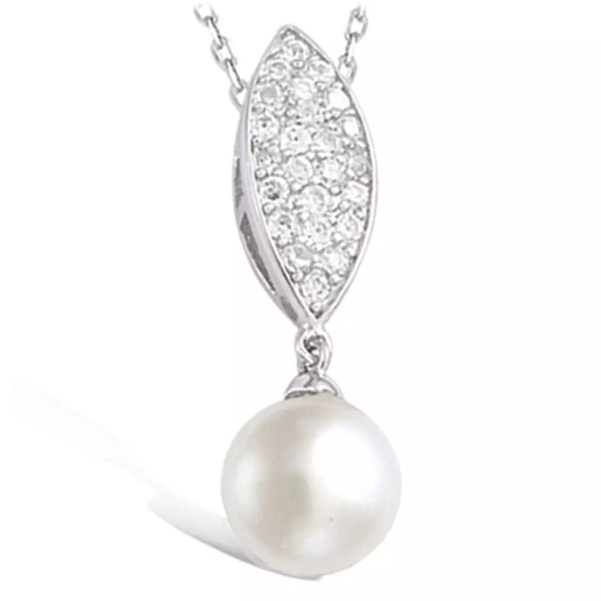 les trésors de lily Pendentif Argent 'Sissi' ivoire argenté (rhodié) 33x10 mm [H5516]