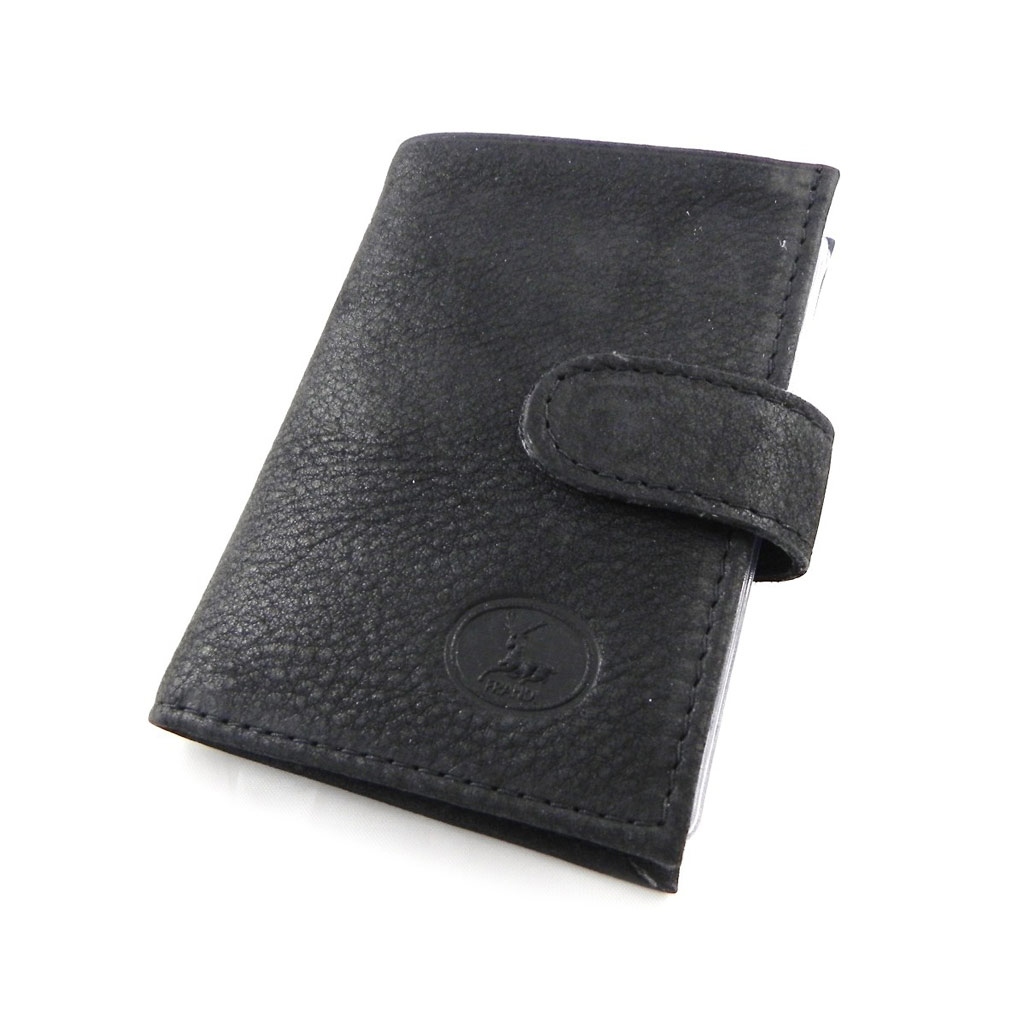 Porte-cartes Cuir \'Frandi\' noir nubuck - [H6443]