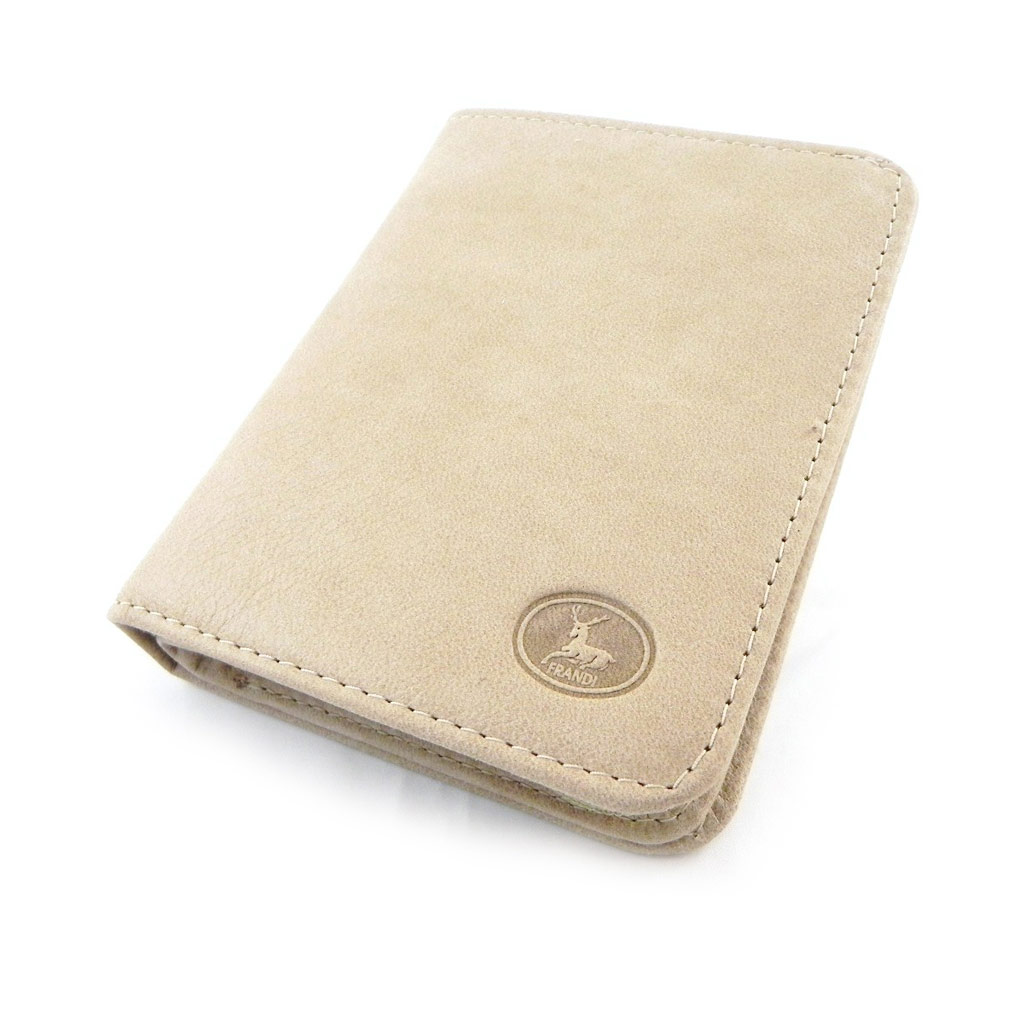 Portefeuille Cuir \'Frandi\' beige nubuck - [H6612]