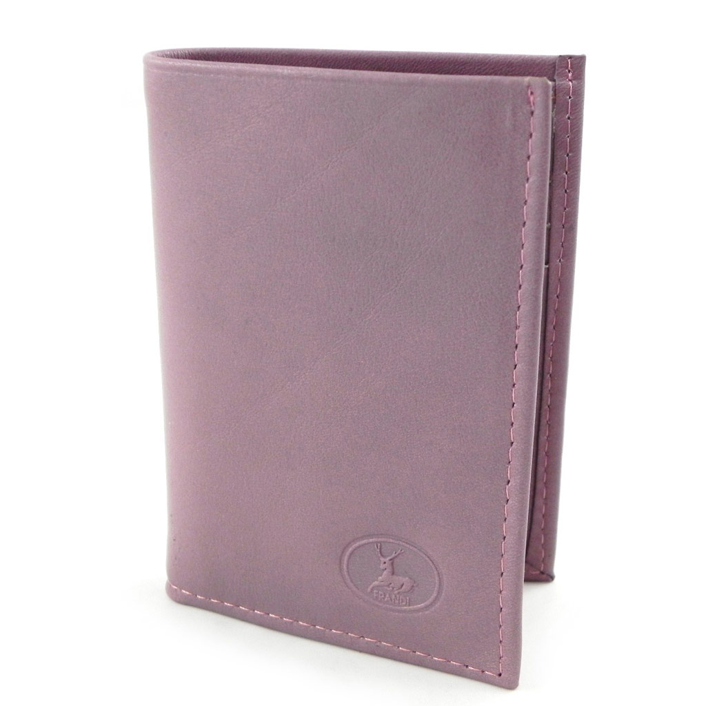 Porte-cartes Cuir \'Frandi\' vieux rose satiné - [H7661]
