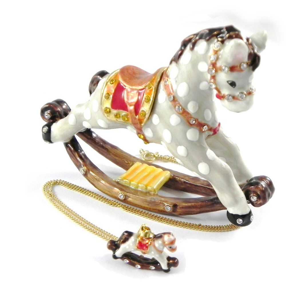 Coffret à Bijoux \'Cheval à Bascule\'  + bijou - [H7939]