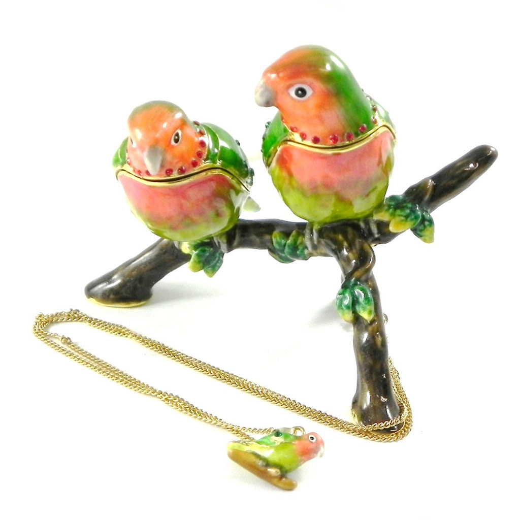 Coffret à Bijoux \'Les Tourtereaux\'  + bijou - [H7944]