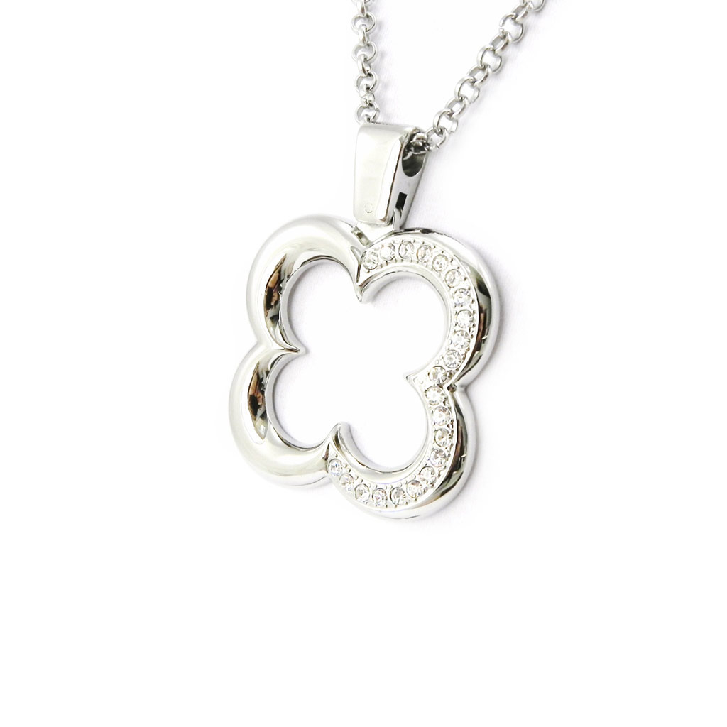 Collier acier \'Flora\' argenté - [I2882]
