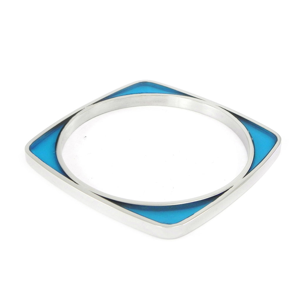 Bracelet acier \'Calypso\' bleu turquoise - [I2887]