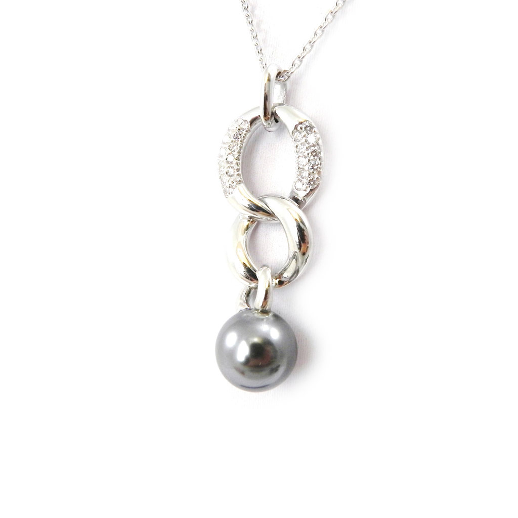 Collier Argent \'Pearl Beauty\' Gris Argenté - [I2933]