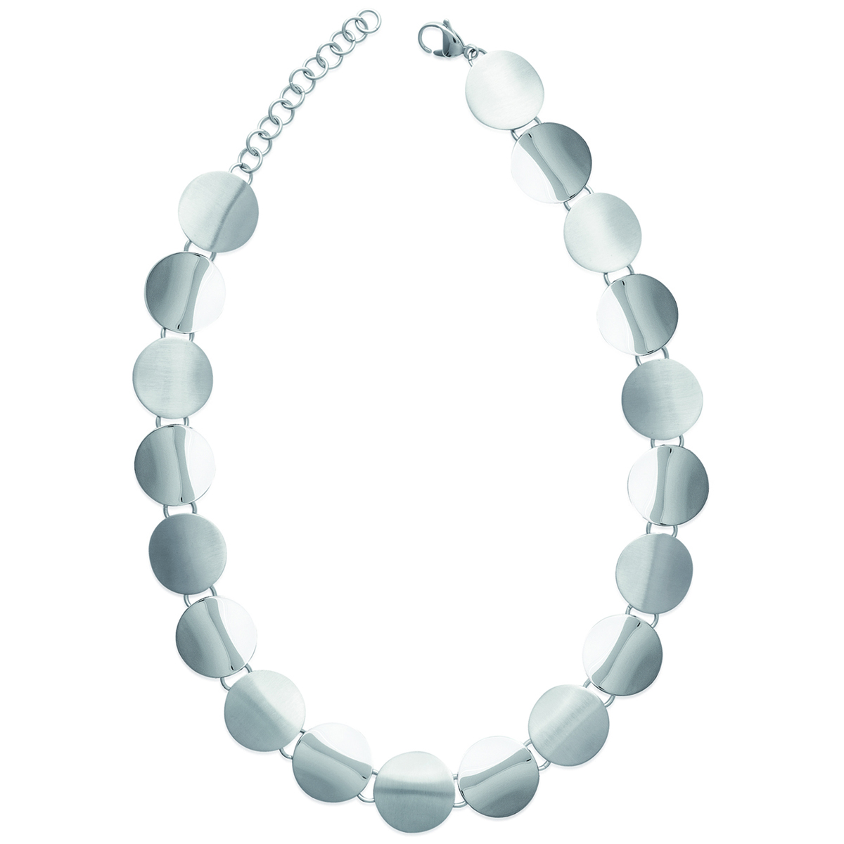 Collier acier \'Chorégraphie\' argenté - 45 cm 2 cm  - [I4711]