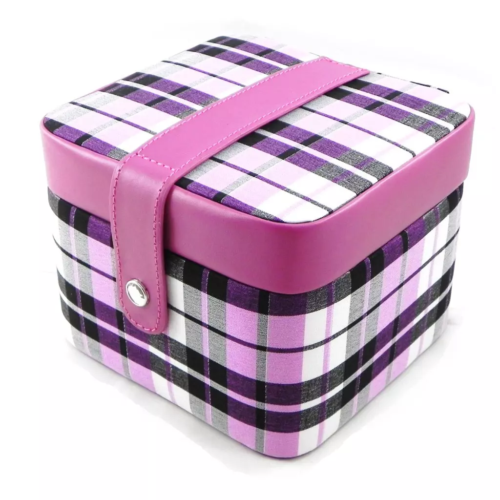 les trésors de lily Coffret Bijoux 'Tartan Ecossais' rose violet [I7384]