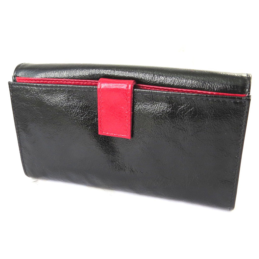Compagnon Cuir \'Frandi\' noir rouge vernis - [I8033]