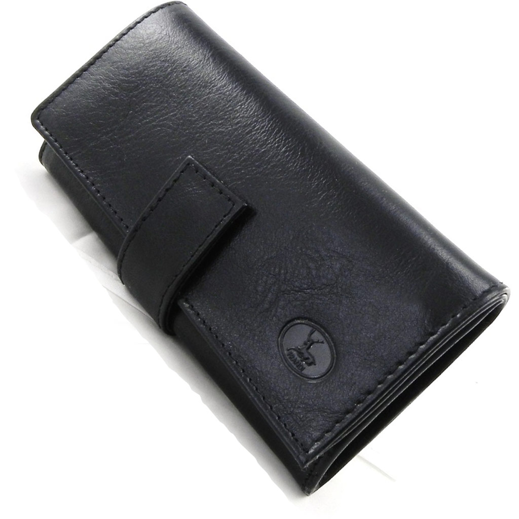 Grand porte-monnaie Cuir \'Frandi\' noir (york écologique) - [I8343]