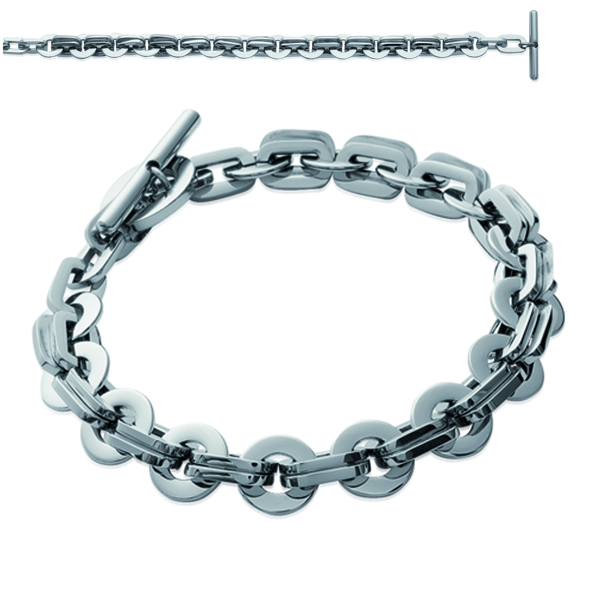 Bracelet Acier \'Chorégraphie\' argenté - 195 cm 1 cm - [J0084]