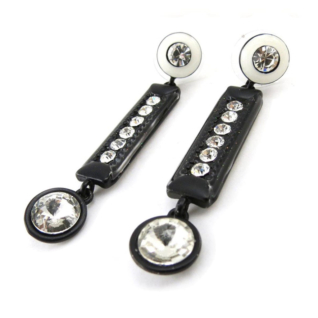Boucles créateur \'Mélusine\' noir blanc - [J2790]