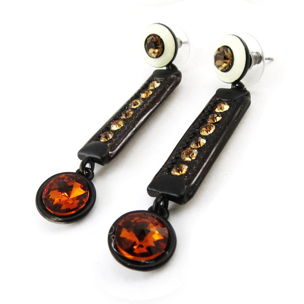 Boucles créateur \'Mélusine\' ambre - [J2793]