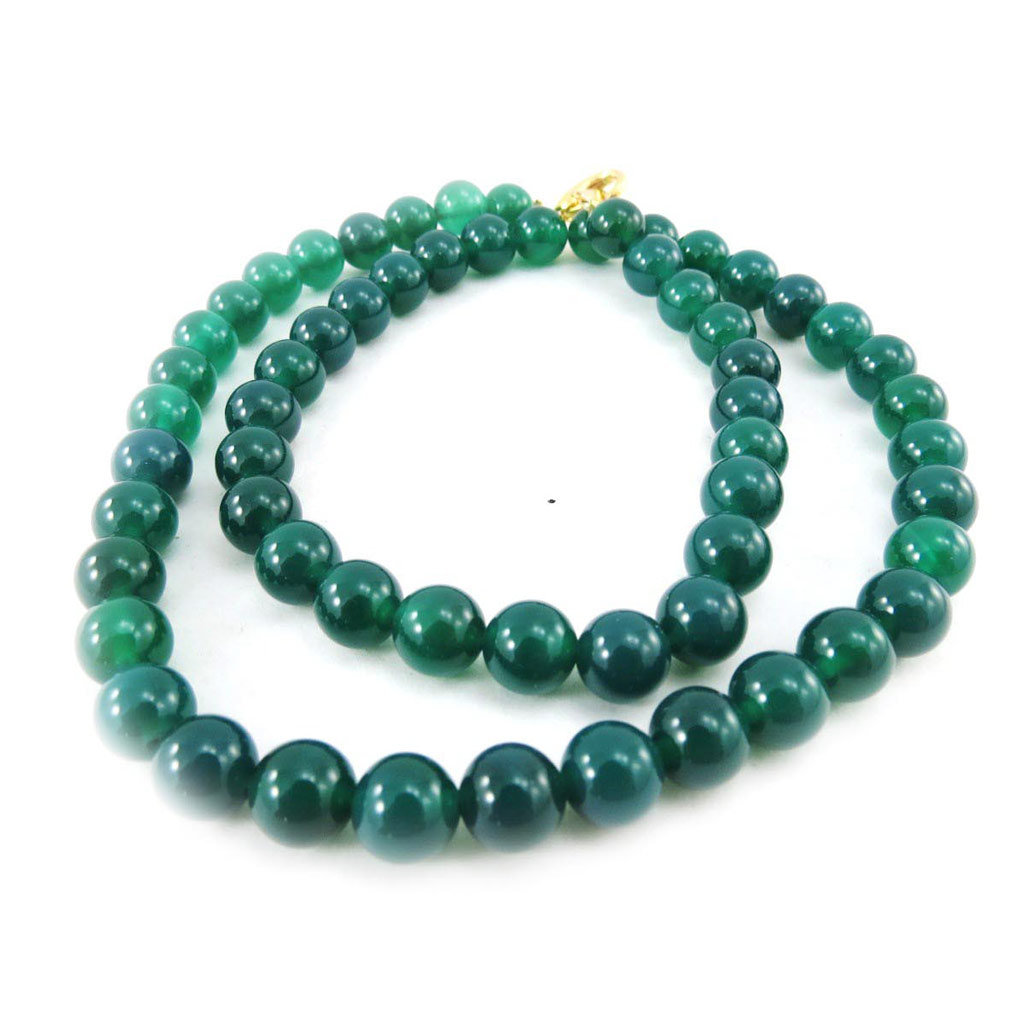 Collier Créateur \'Minéralia\' vert 8 mm - [J3538]
