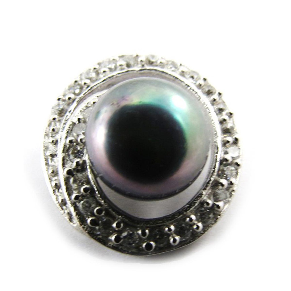Pendentif Argent \'Sissi\' gris - [J5281]