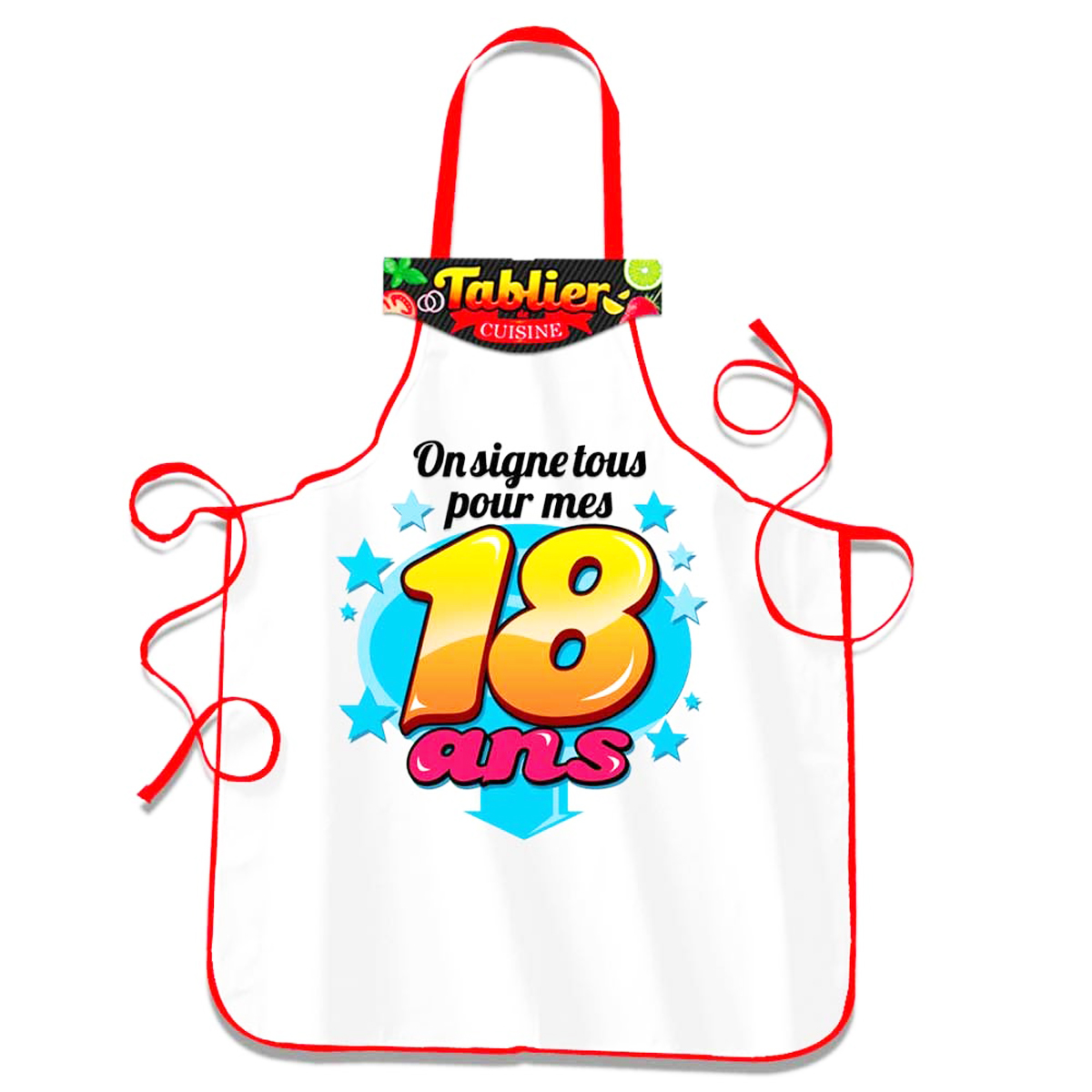 Tablier dédicace \'18 ans\'  - [J5896]