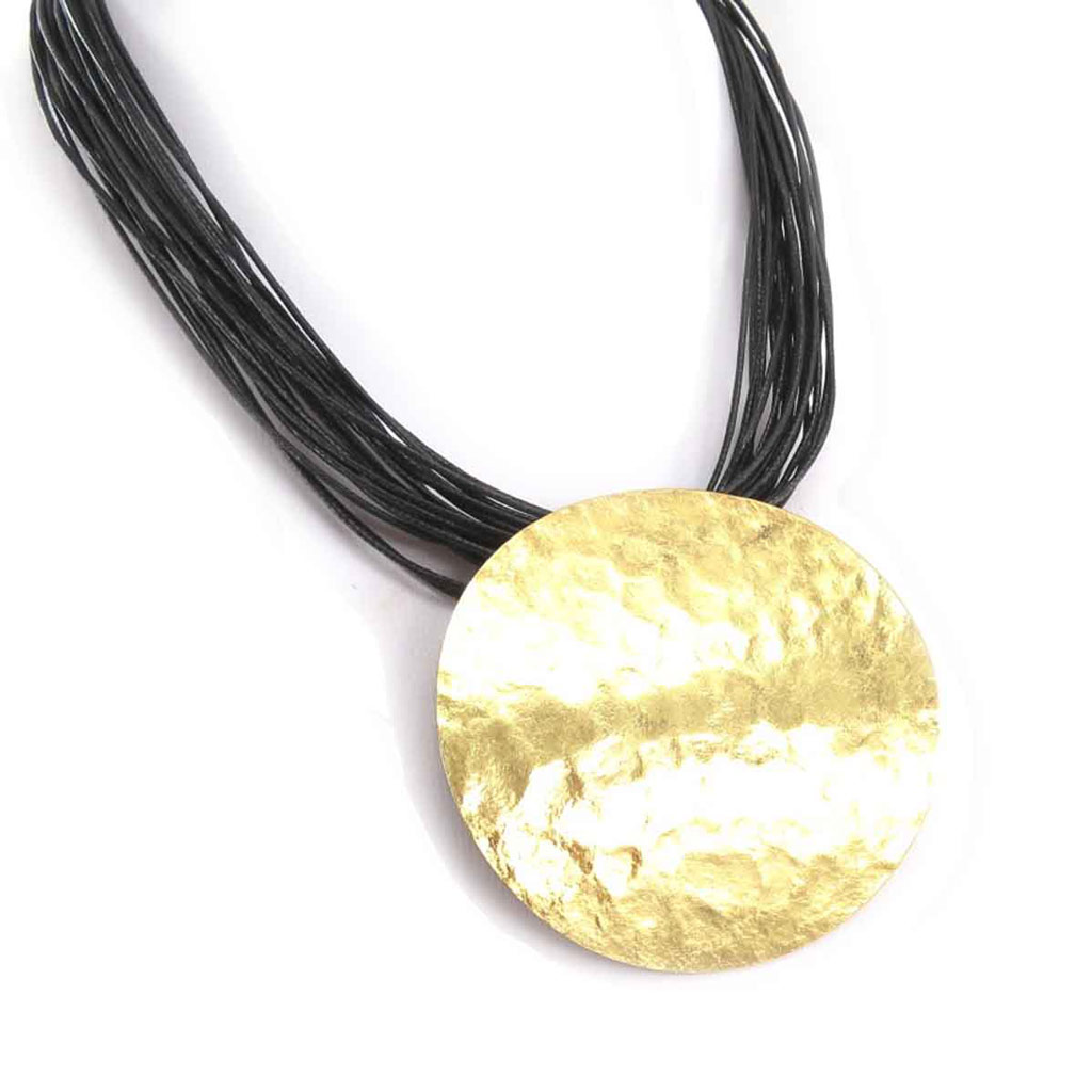 Collier créateur \'Cléopatra\' doré noir - [J6097]