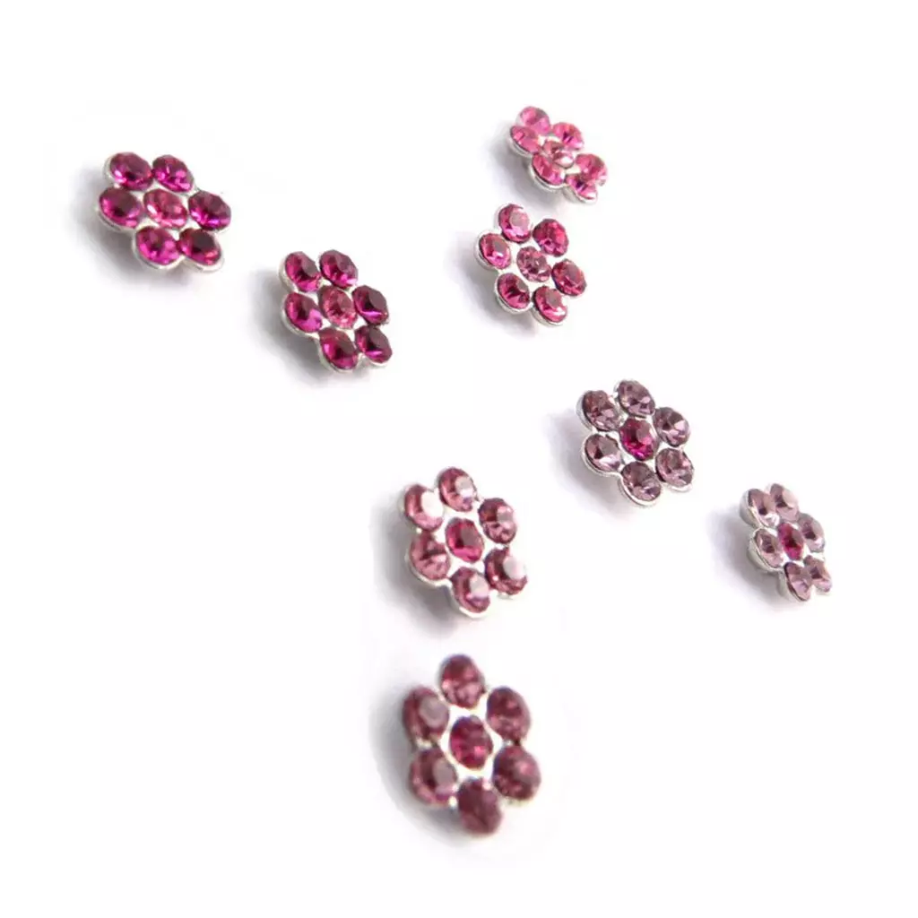 les trésors de lily 4 paires de boucles 'Sissi' rose (Swarovski) [J6266]