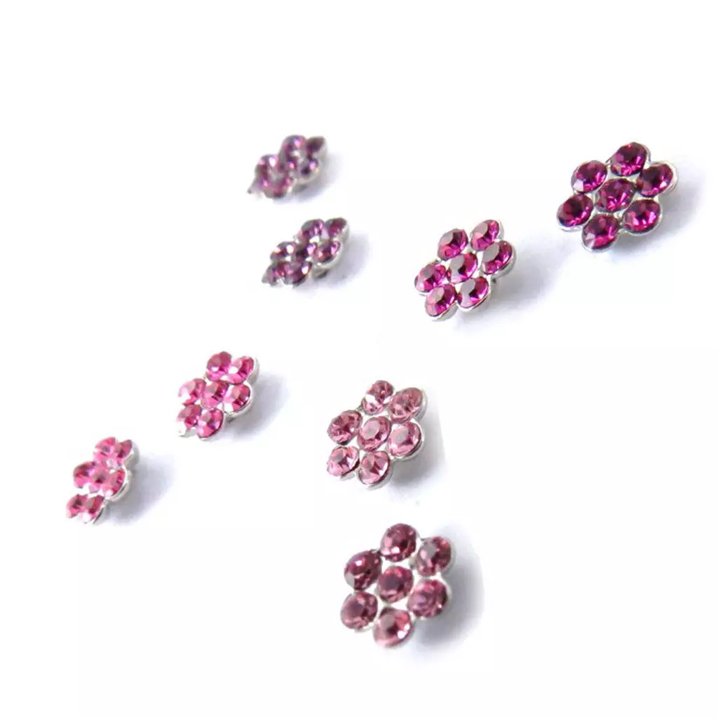les trésors de lily 4 paires de boucles 'Sissi' rose violet (Swarovski) [J6267]
