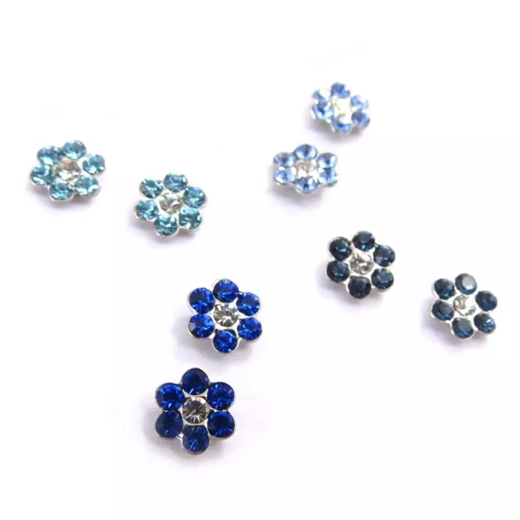 les trésors de lily 4 paires de boucles 'Sissi' bleu (Swarovski) [J6269]