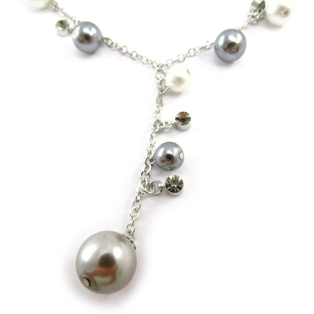Collier \'Sissi\' ivoire gris - [J6288]