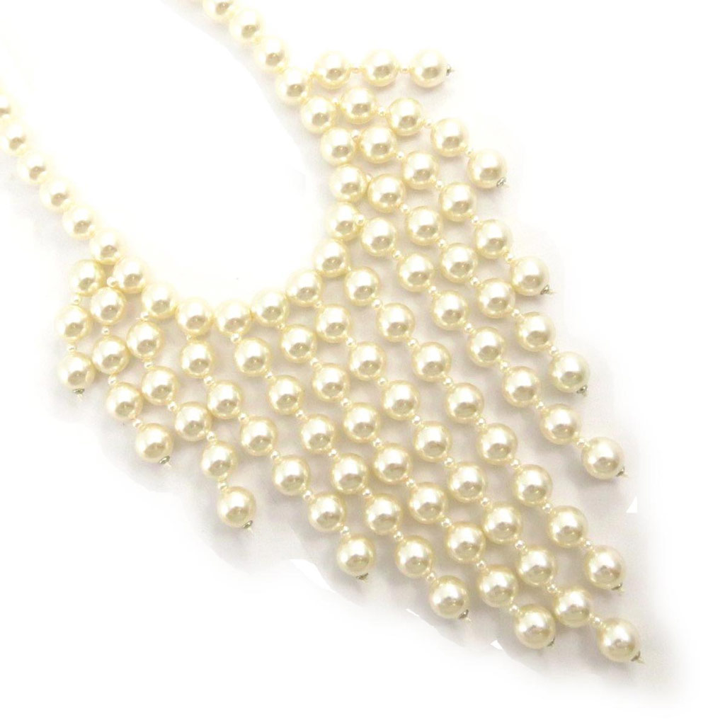 Collier créateur \'Comtesse\' ivoire  - [J6292]
