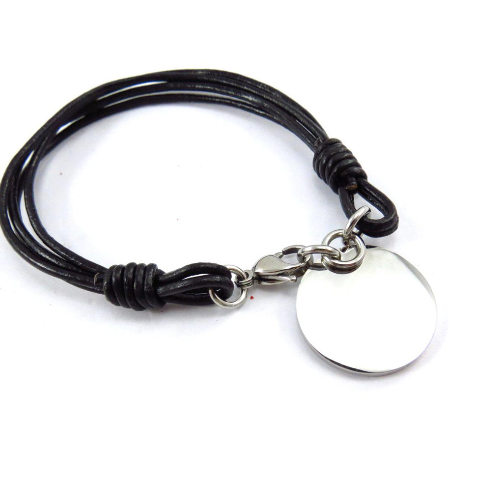 Bracelet acier \'Chorégraphie\' noir argenté - [J6860]