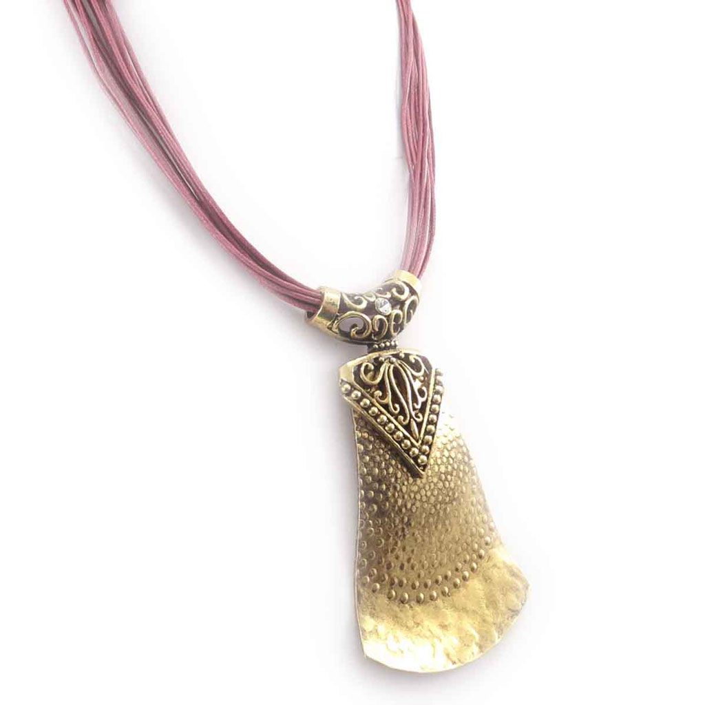 Collier Créateur \'Altai\' bordeaux doré - [J8475]