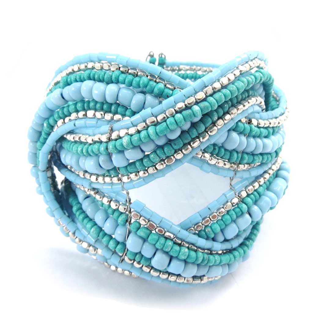 Bracelet créateur \'Katmandou\' turquoise - [J8996]