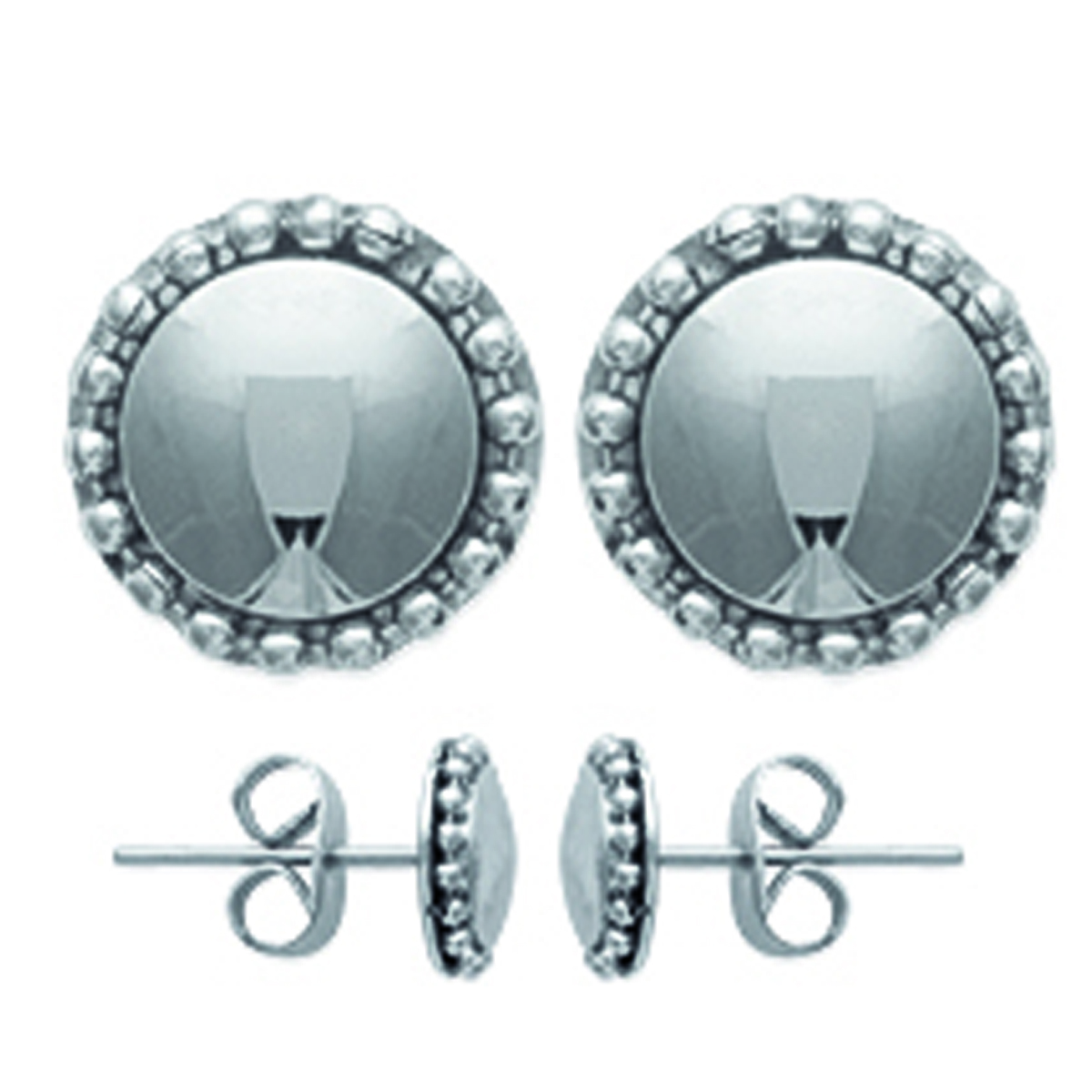 Boucles acier \'Chorégraphie\' argenté - 7 mm - [J9407]