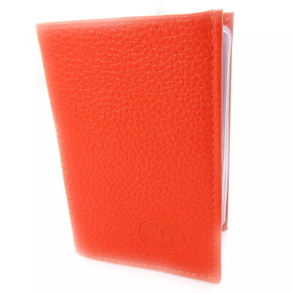 les trésors de lily Porte cartes Cuir 'Frandi' orange grainé [K0350]