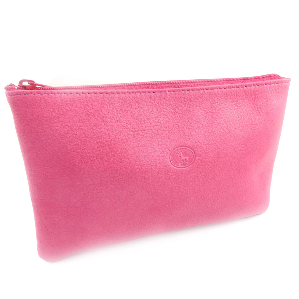 Trousse à maquillage Cuir \'Frandi\' rose bonbon - [K0488]