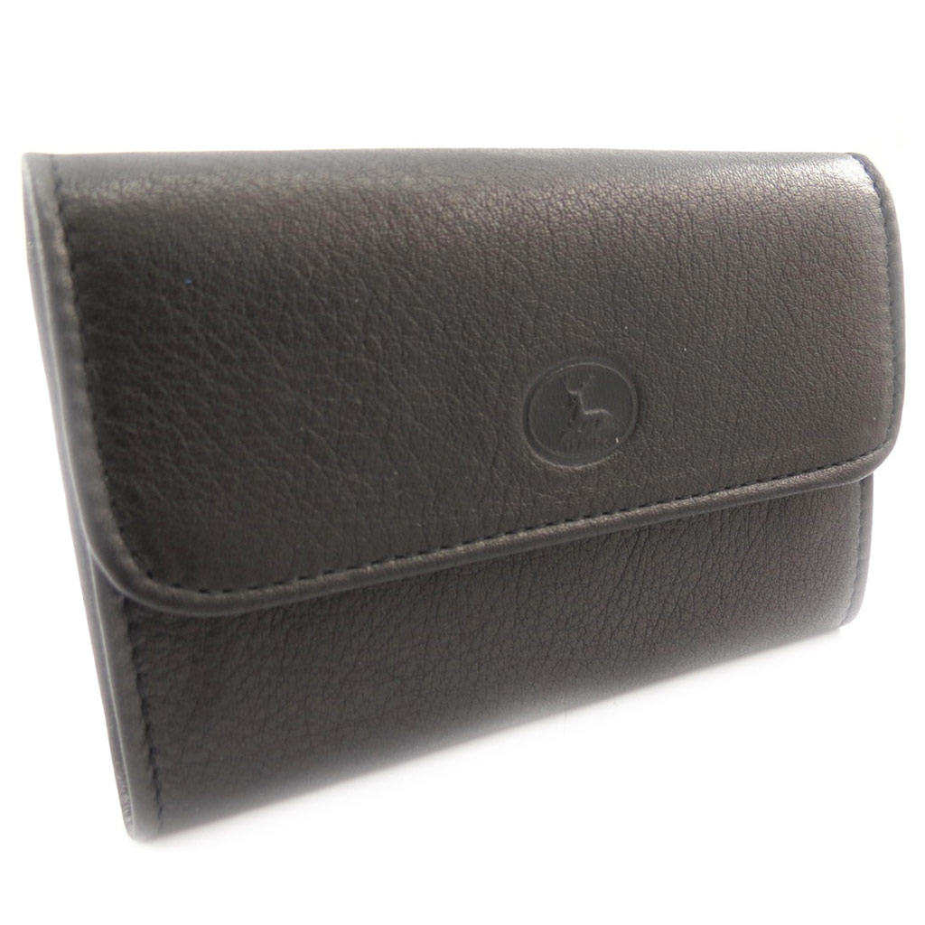 Porte-monnaie Cuir \'Frandi\' noir gris - [K0580]