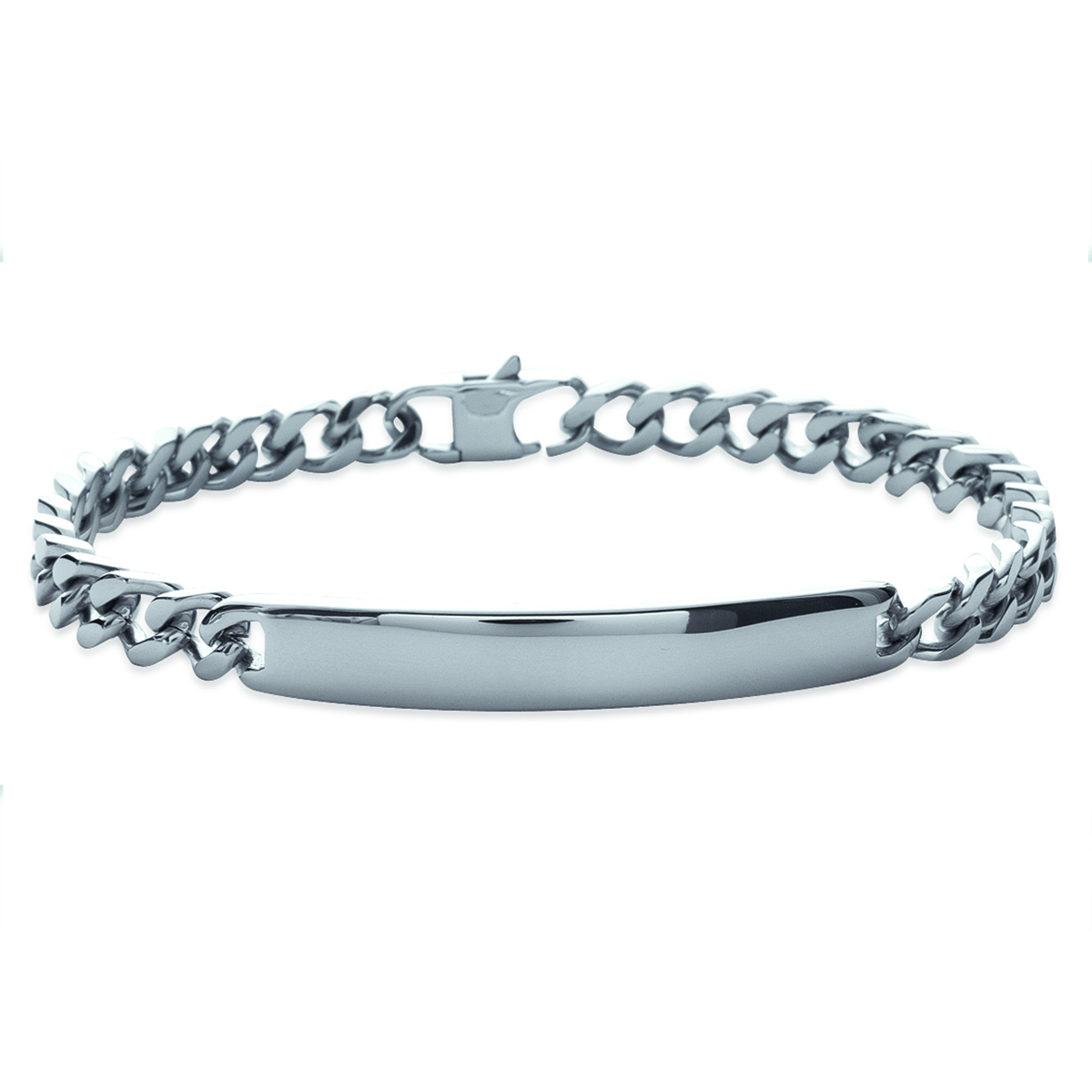 Gourmette Acier \'Identité\' - 21 cm 6 mm - [K1009]