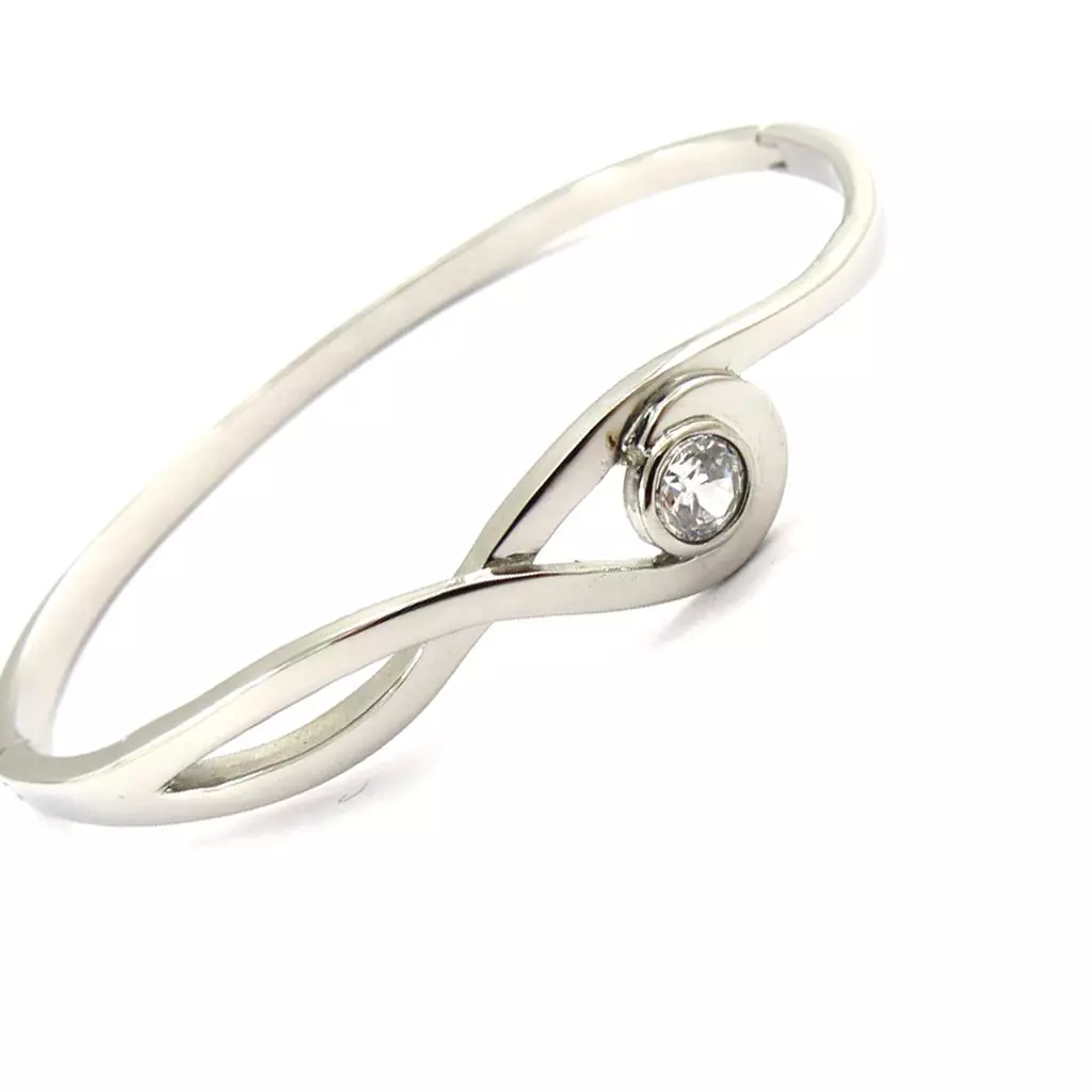 les trésors de lily Bracelet Acier 'Déesse' blanc [K1405]