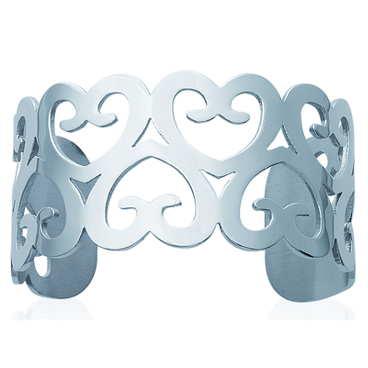Bracelet Acier \'Love\' argenté - 62 mm 32 mm - [K1406]
