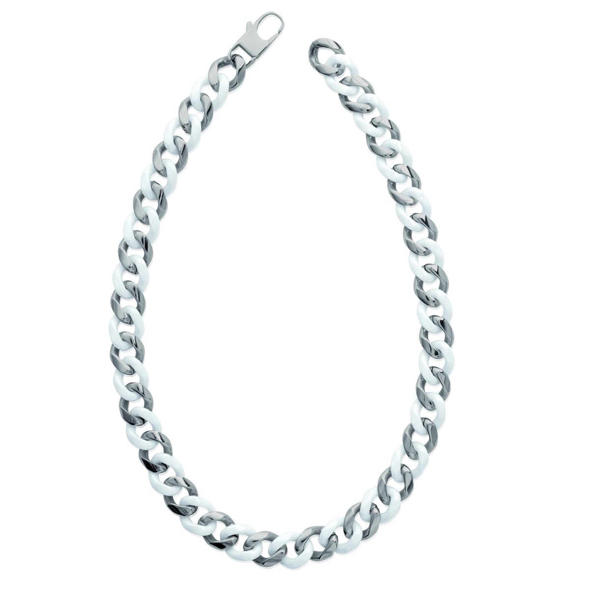 Collier \'Chorégraphie\' acier céramique - 45 cm 12 mm - [K1806]