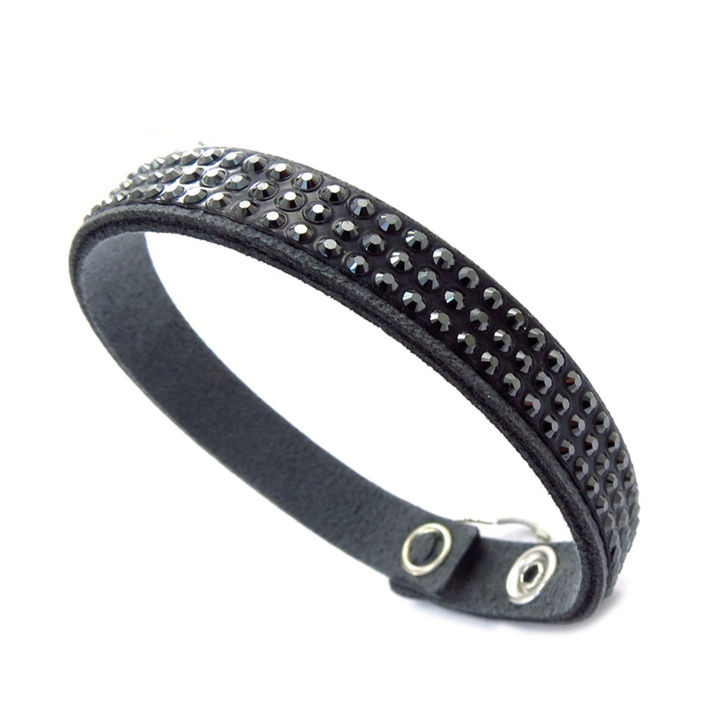 Bracelet créateur \'Déesse\' gris (Crystal) 10 mm - [K2784]